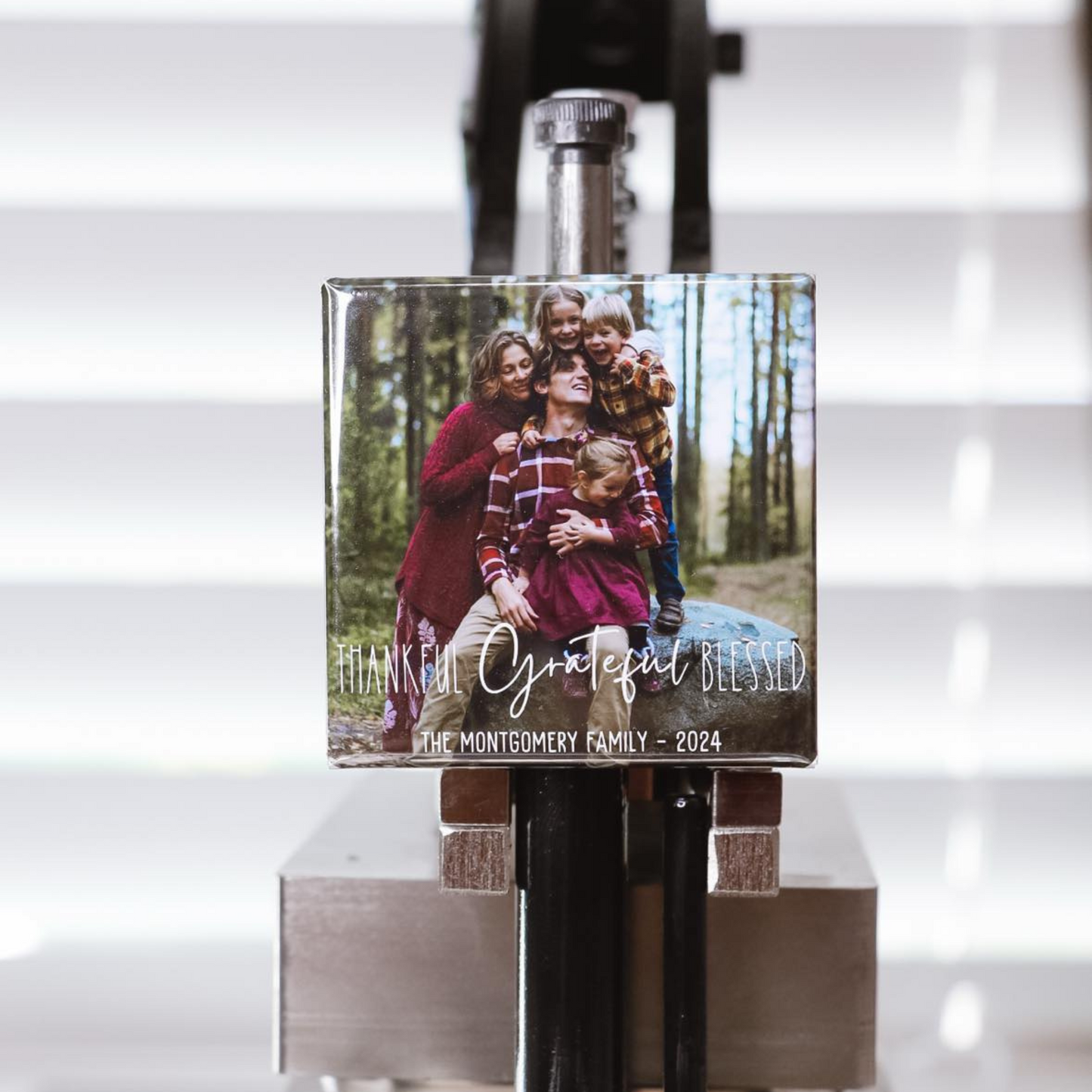 Thankful Grateful Blessed Custom Photo Magnet