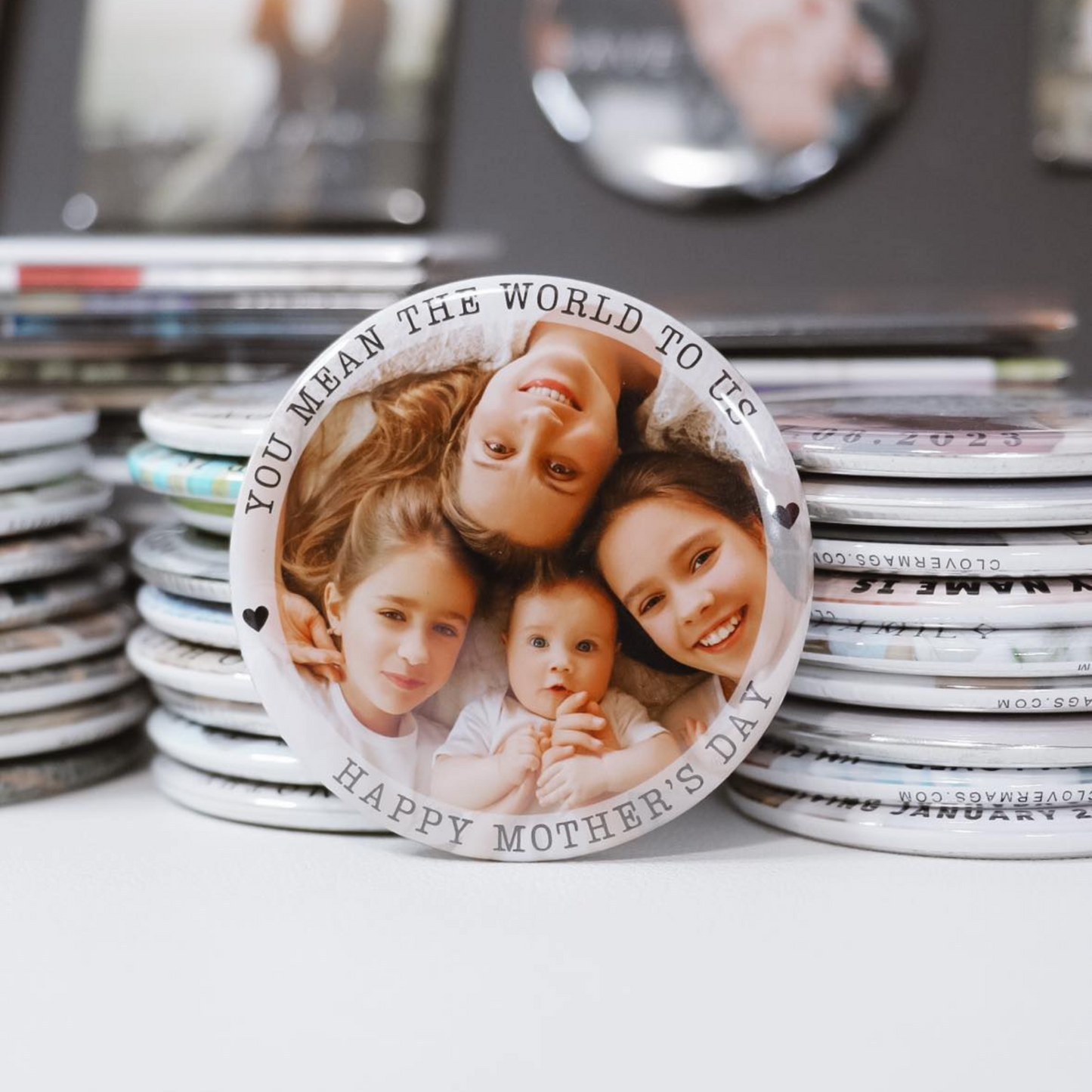 You Mean The World To Us Custom Photo Magnet