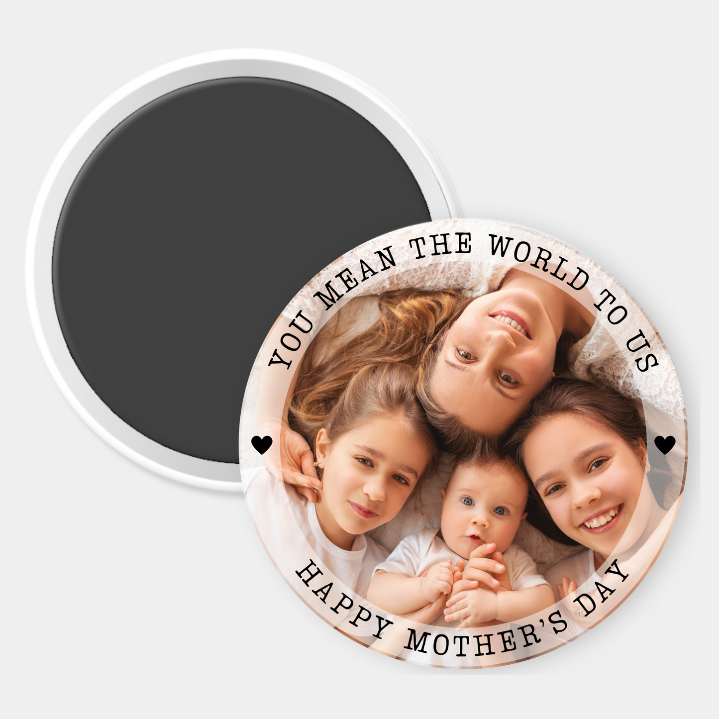 You Mean The World To Us Custom Photo Magnet