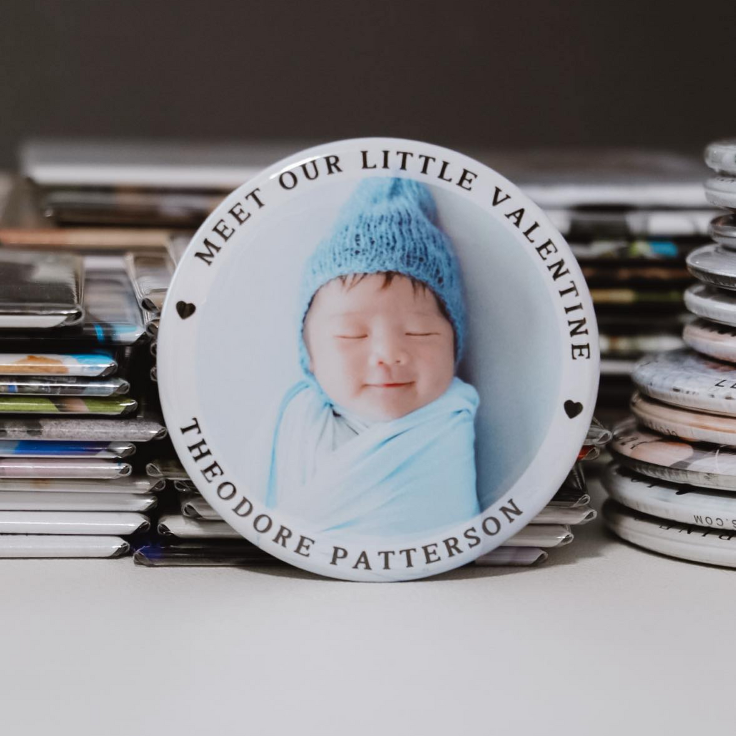 Meet Our Little Valentine Custom Photo Magnet