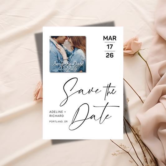 Simple Save the Date Custom Photo Magnet