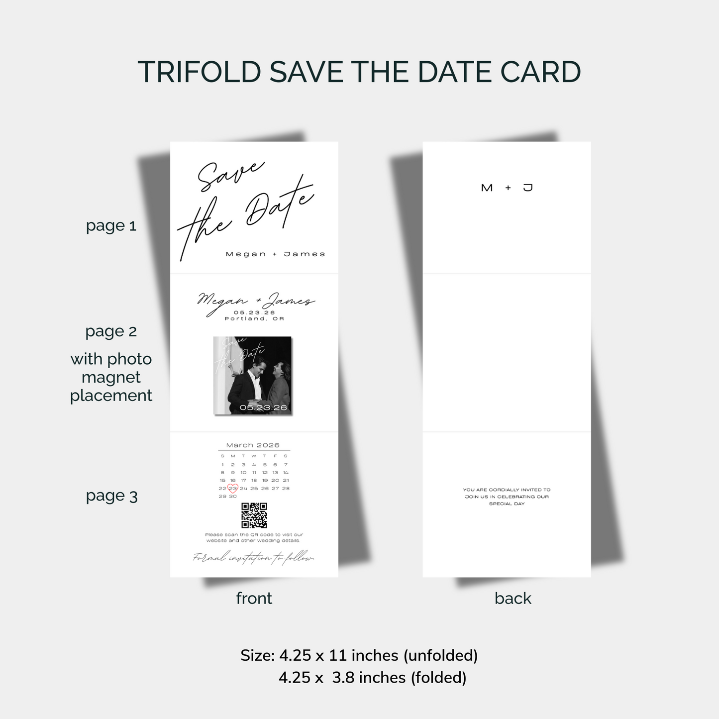 Trifold Save the Date Card