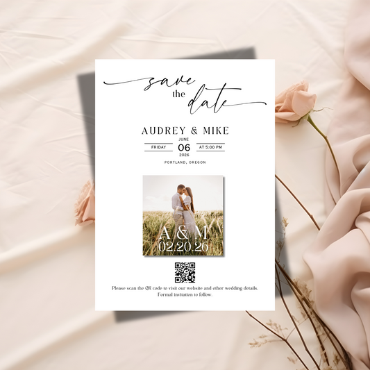 Initials Save the Date Custom Photo Magnet