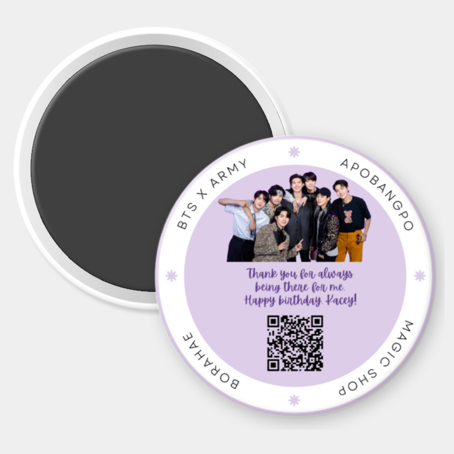 BTS Photo Magnet with QR Code