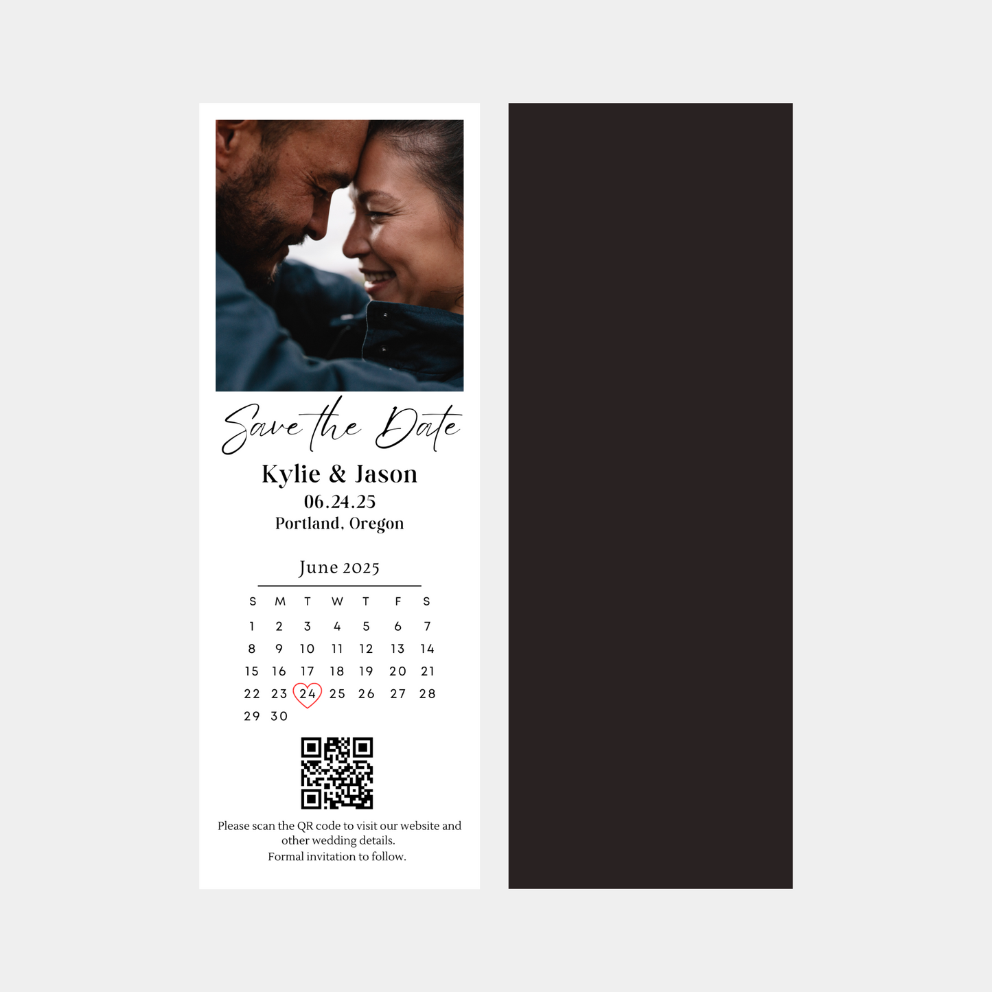 Save The Date With QR Code Photo Strip Magnet