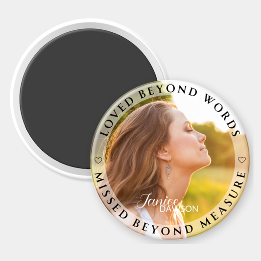 Loved Beyond Words Custom Photo Magnet