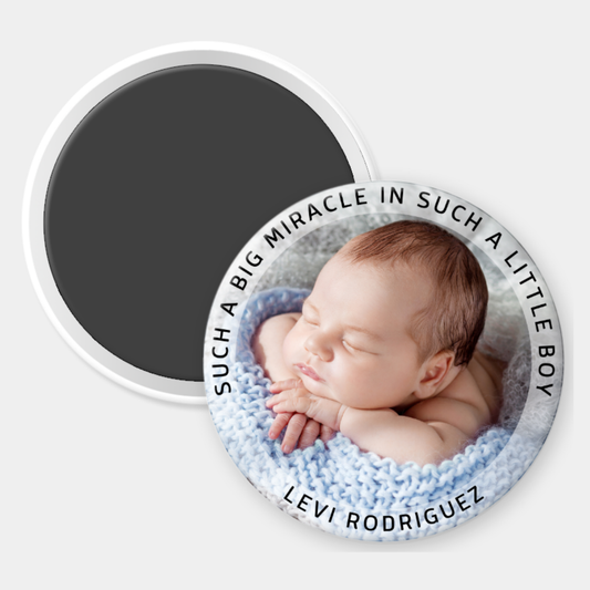 Such A Big Miracle Little Boy Custom Photo Magnet