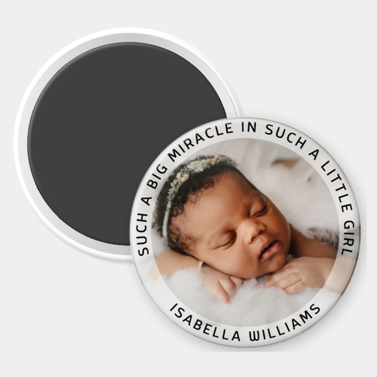 Such A Big Miracle Little Girl Custom Photo Magnet