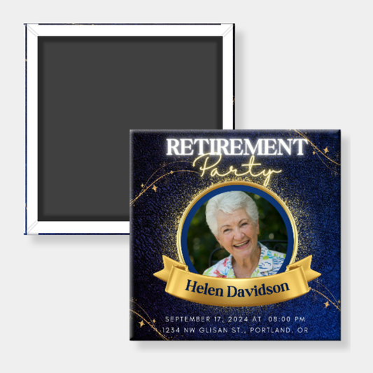 Modern Retirement Invitation Custom Photo Magnet