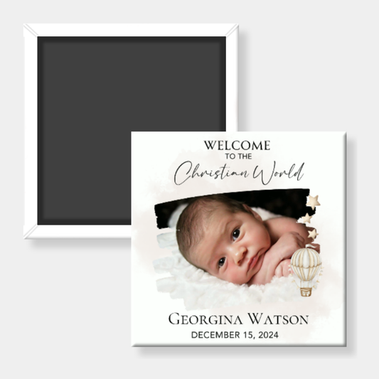 Welcome to the Christian World Custom Photo Magnet