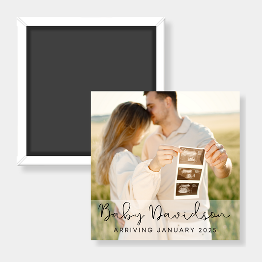 Pregnancy Announcement Custom Photo Magnet