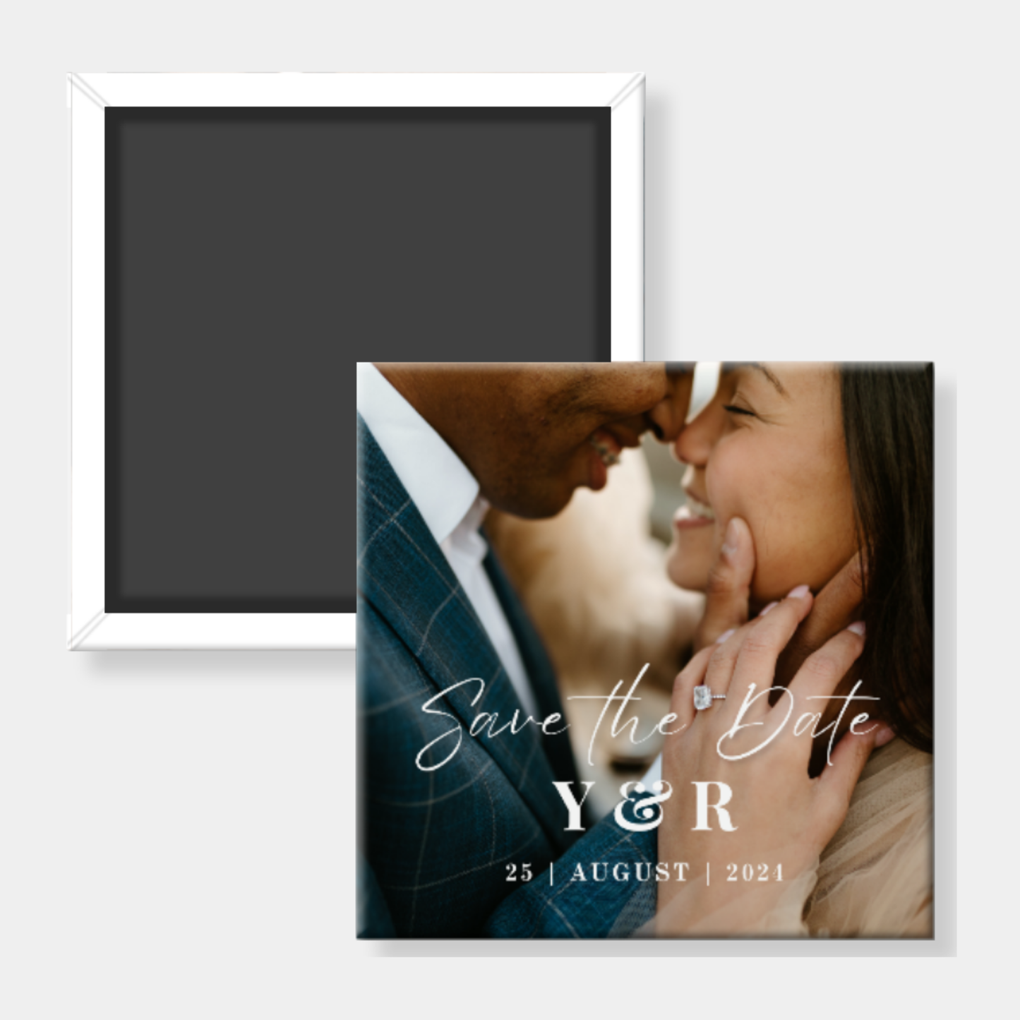 Elegant Save the Date Custom Photo Magnet