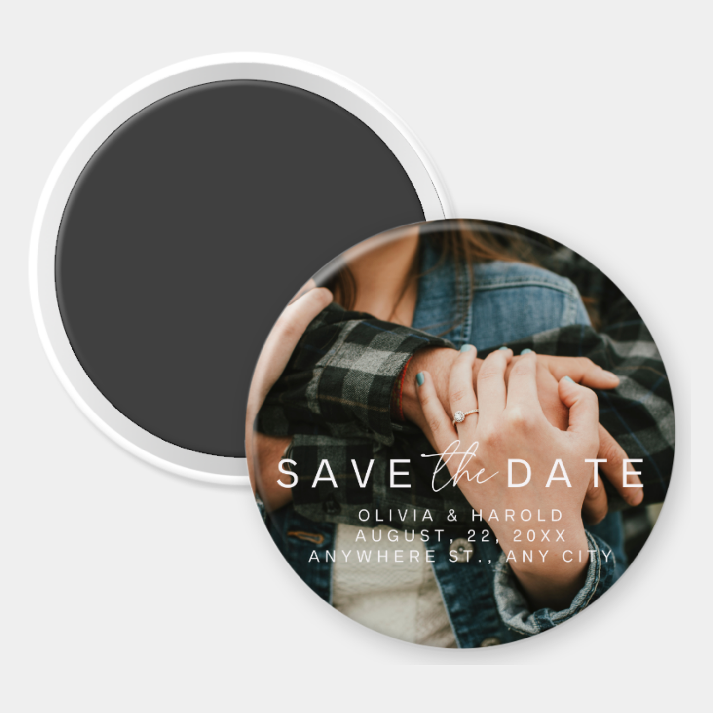 Minimalist Photo Save The Date Magnet