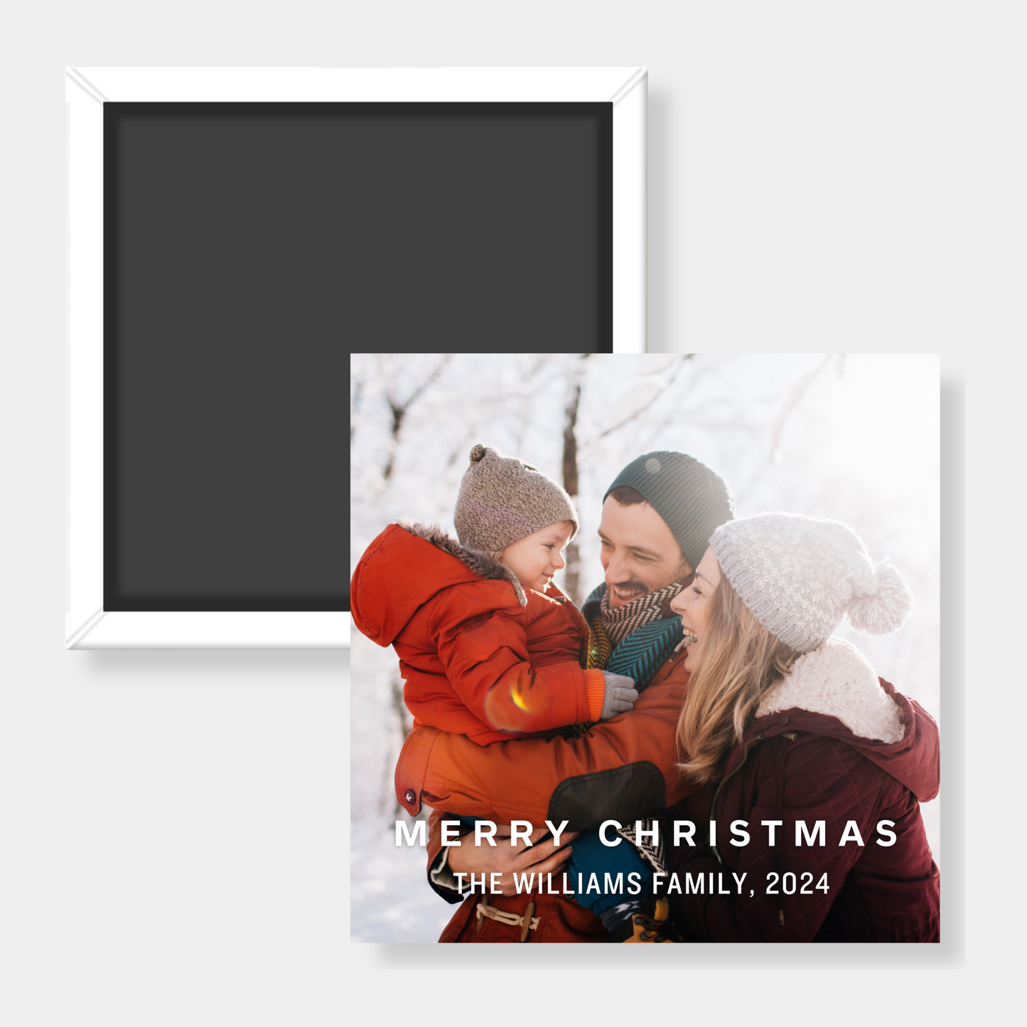 Merry Christmas Custom Photo Magnet