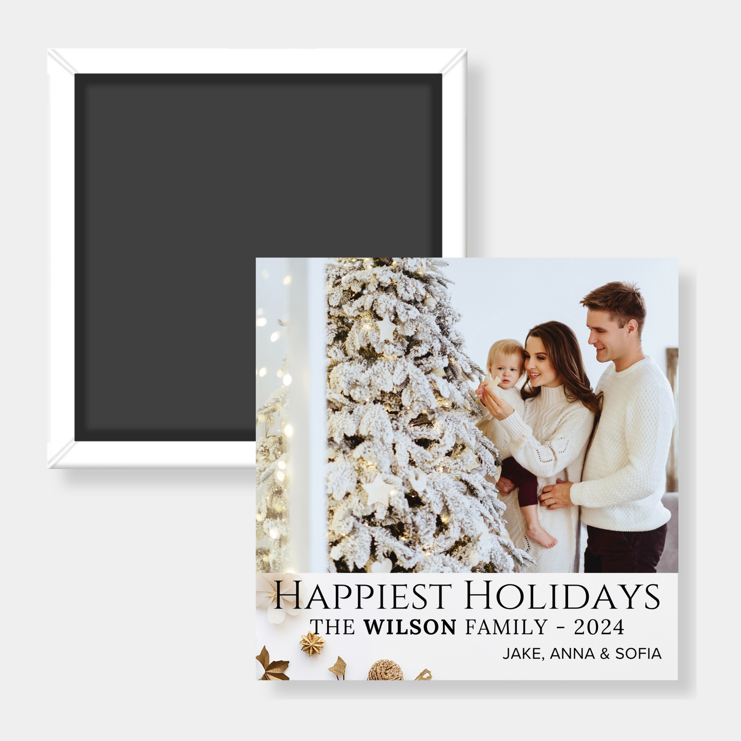 Happiest Holidays Custom Photo Magnet