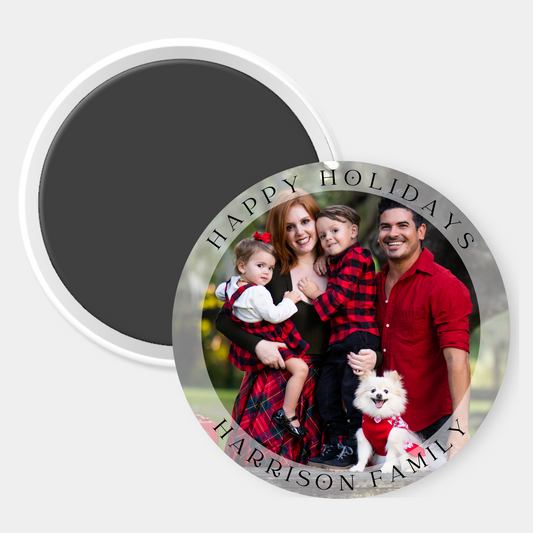 Happy Holidays Custom Photo Magnet