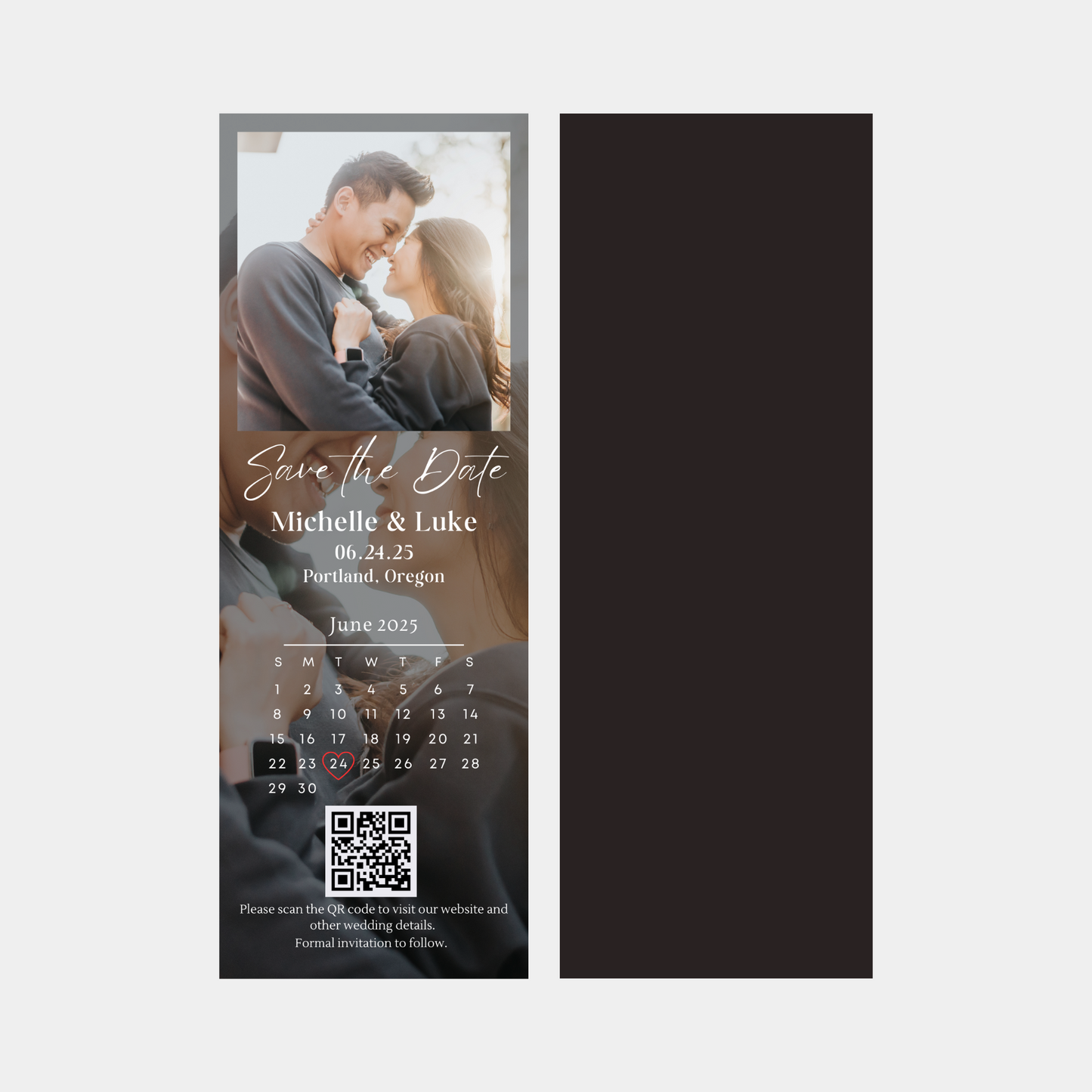 Save The Date With QR Code Photo Strip Magnet
