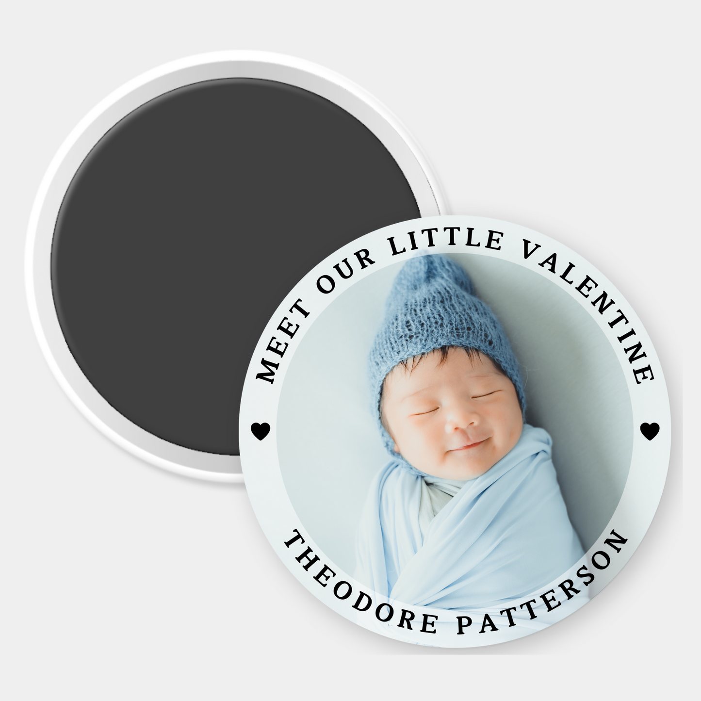 Meet Our Little Valentine Custom Photo Magnet