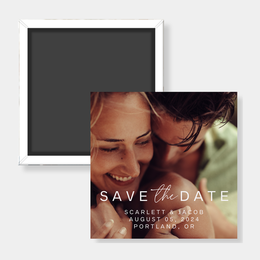 Minimalist Photo Save The Date Magnet